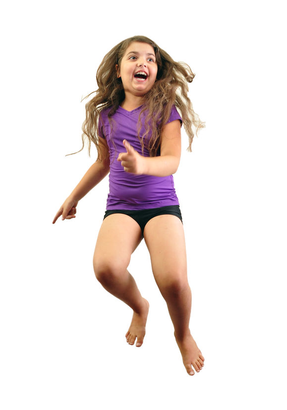 child exercising and jumping